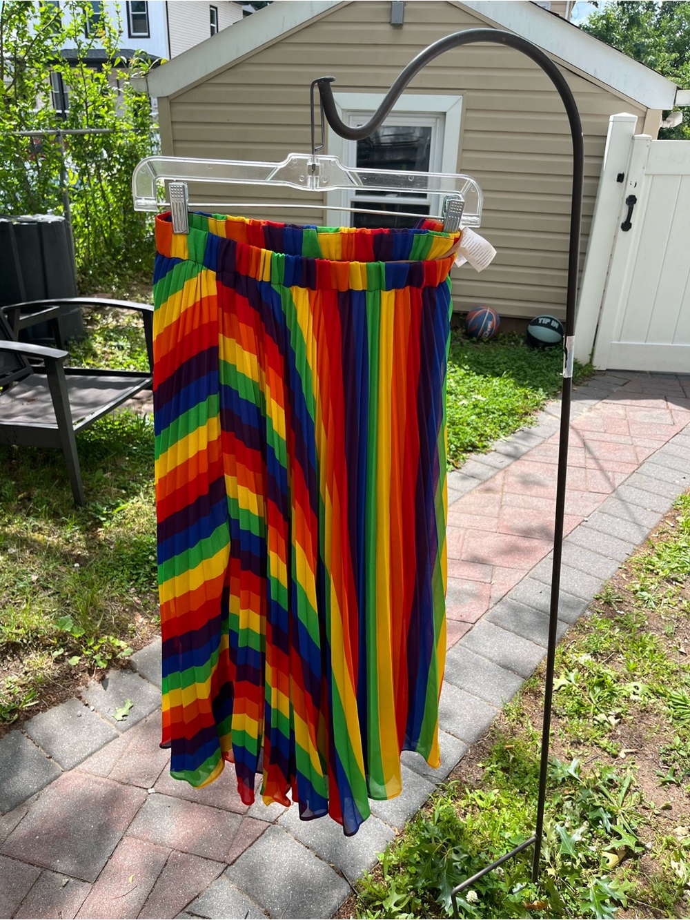Michael Kors Bright Rainbow Pleated Midi Skirt size 4